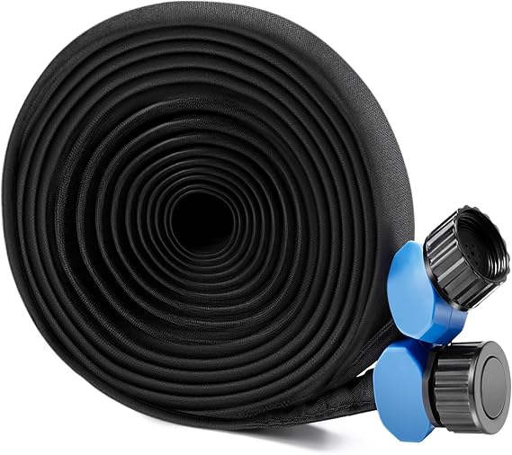 Garden Flat Soaker Hose 50 Ft for Garden Beds, Water Hose Linkable Irrigation System Lightweight and Easy Gardening Yard Work Watering Plants and Flowers