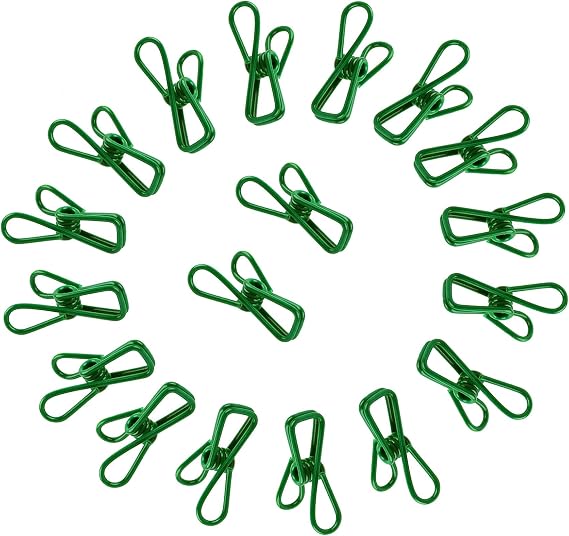 30 Pcs 2 Inch Green Chip Clips, PVC Coating High Elasticity Strength Steel Clothes Pins, Food Clips and Bag Clips