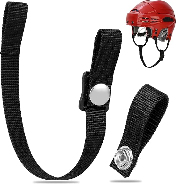 Hockey Helmet Chin Strap with Single Strengthened Snap Ice Hockey Chin Strap Replacement Parts Loop Repair Kit
