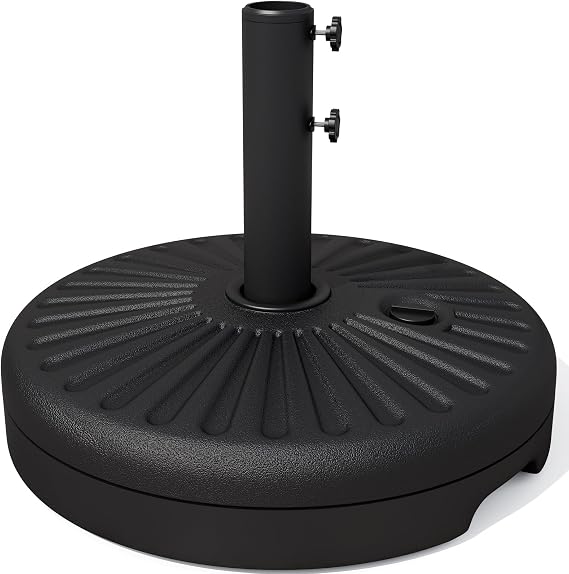 JEAREY 81.5lb Max Capacity Patio Umbrella Stand, Outdoor Umbrella Base Water Filled Stand, Heavy Duty Market Umbrella Holder for Patio, Deck, Poolside (Black)