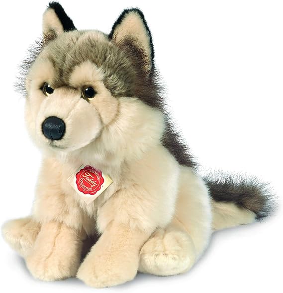 Hermann Teddy Collection 927389 29 cm Wolf Sitting Plush Toy