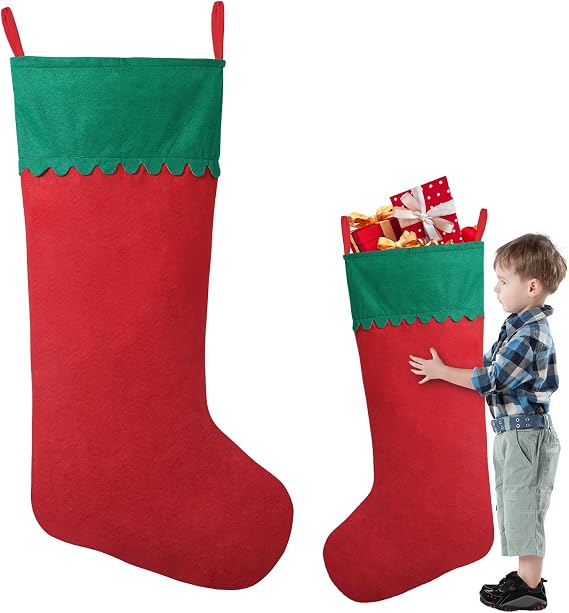 1 Pack Jumbo Felt Christmas Stockings 38 Inches Large Felt Xmas Stockings