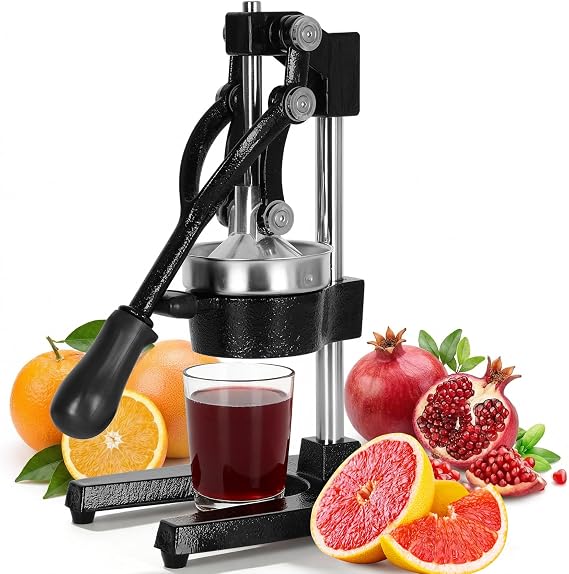 Cast Iron Juicer, Commercial Cast Iron Juicer Handheld Press, Suitable for Extracting Fresh Juice from Oranges, Lemons. Stable During Pressing, Easy to Clean, Suitable for Home, Bar, Commercial Use.