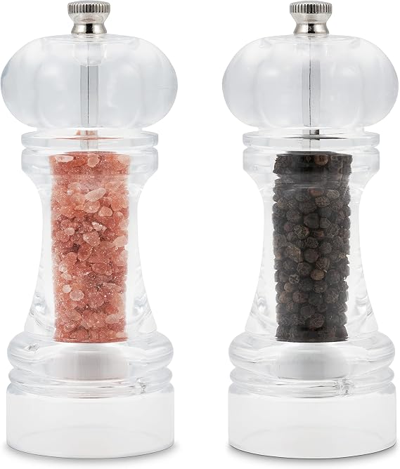 Cole & Mason Liverpool 5.5" Acrylic Salt & Pepper Mills with Himalayan Salt