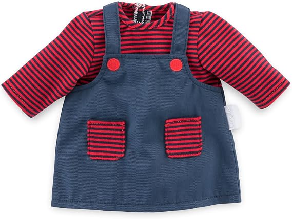 Corolle 12" Striped Dress Baby Doll Outfit, Mon Premier Poupon Clothing and Accessories fit 12" Dolls, for Kids Ages 18 Months and up