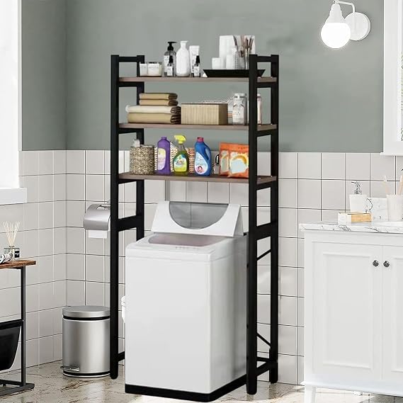 Over Washer and Dryer Storage Shelves for Washer Dryer Countertop, Laundry Room Storage Organizer, Over the Toilet Shelf Suit Washing Machine Width Within 25.59", Hold 50lbs Ship from US