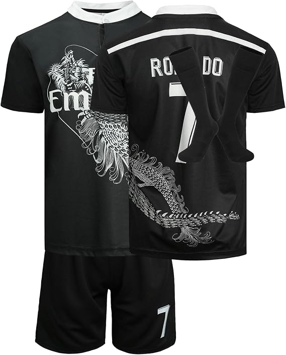 Heim No #7 Retro Black Dragon Limited Special Edition Rare Football Kids Jersey Shorts Socks Set Youth Sizes