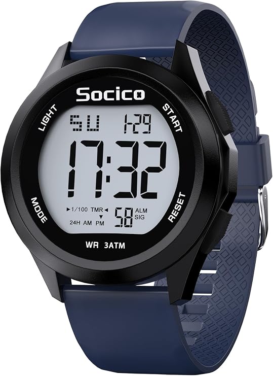 SOCICO Men Digital Watch 3ATM Waterproof Sport with LED Back Light/Alarm/Date/Stopwatch, Outdoor Multifunctional Digital Wrist Watches