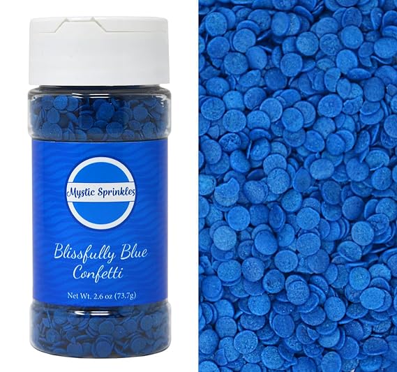 Mystic Sprinkles Solid Colored Confetti 2.6oz Bottle (Blissfully Blue)