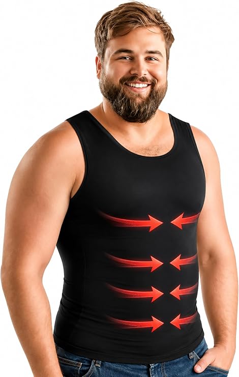 ARMSTRONG AMERICA Compression Shirt for Men | Gynecomastia Compression Tank Top Men | Mens Shapewear Compression Shirts