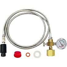 CO2 Tank CO2 Cylinder Quick Connect Adapter Hose with 3500psi Pressure Gauge, CGA320 to TR21-4, Compatible with Fizzi/Onetouch/Jet/AQUA FIZZ Blue Cylinder Soda Water Machine (60in)