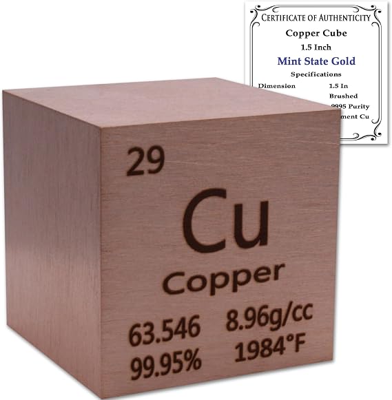 99.95% Pure 1.5" Inch Copper Cube
