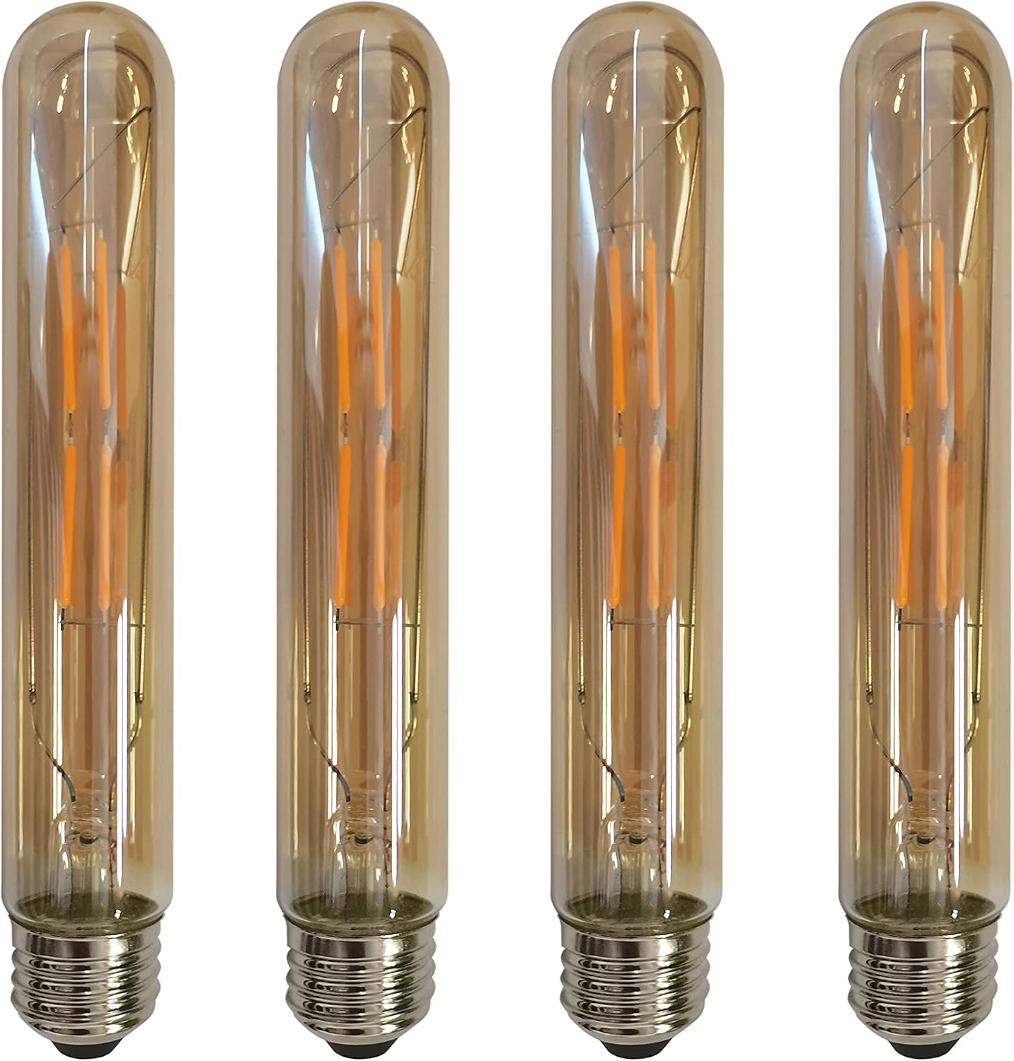 T9 Tube Amber LED Bulbs,E26 Dimmable 4 Watt 120V 2200K Warm White 180 lumens 40 Watt Equivalent,4 Pack