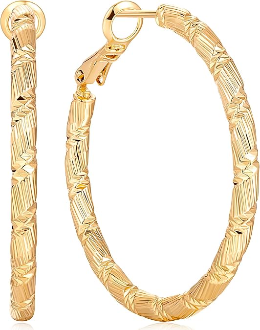 Gold Hoop Earrings for Wome 14K Gold Earrings