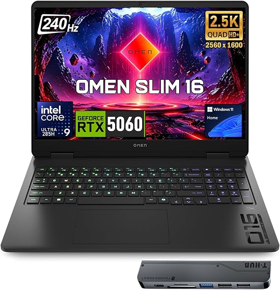 HP OMEN 16 Slim RTX 5060 Intel Ultra 9-285H 240Hz QHD+ RGB Gaming Laptop
