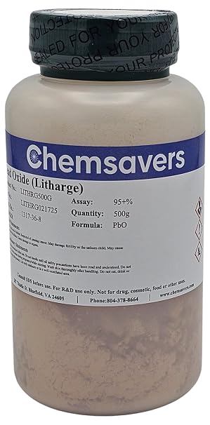 Lead Oxide (Litharge), 95+%, 500g