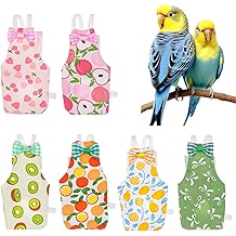 6Pcs Bird Diaper - Cute Parrot Pants with Waterproof, Reusable Pet Bird Diapers for Cockatiel Parakeet Mini Macaw Budgie Canary (M)