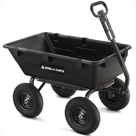 Gorilla Carts Poly Dump Cart, 1200 lb. Capacity, 6 Cu Ft