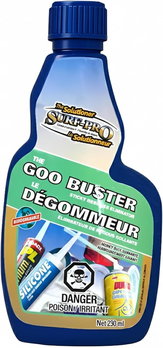 SURF PRO Goo Buster Adhesive Residue Remover Gel, Removes Sticky Residue, Stickers, Gum & Sealant, 230ml