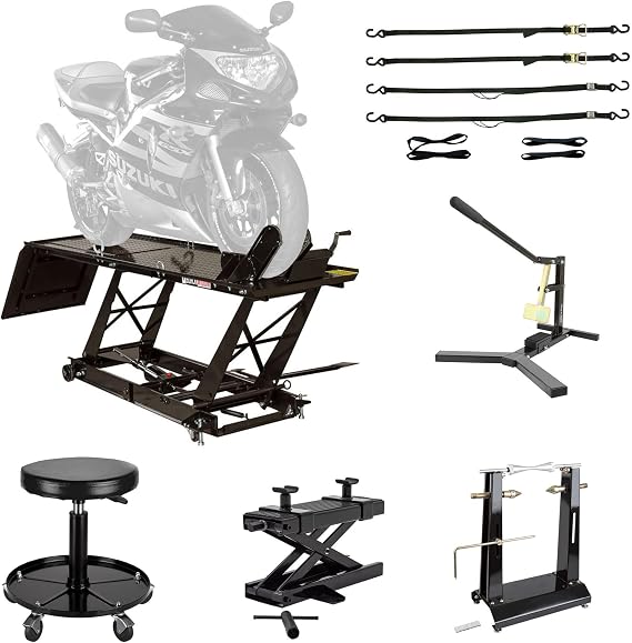 Black Widow Essential Motorcycle Shop Kit - 1,000 lb. Lift Table
