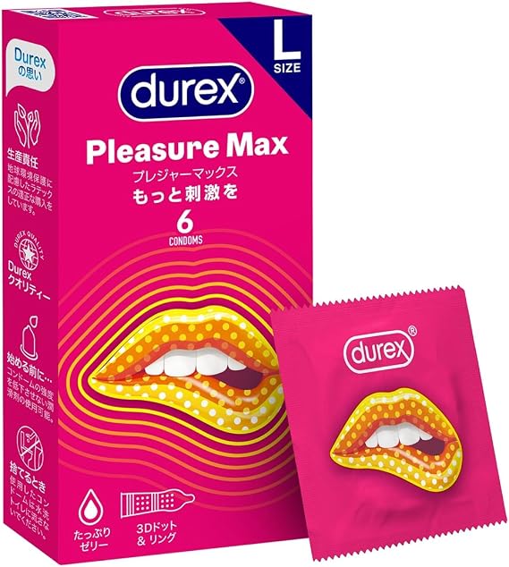 Durex Durex Condoms Pleasure Max Pink Pack of 6 condoms + Sampler Included Durex Lubricating Jelly Feel, 0.2 fl oz 5 ml 3 Pack
