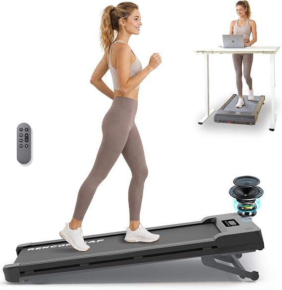 Walking Pad Treadmill 450 lb Capacity, Auto Incline Under Desk Treadmill