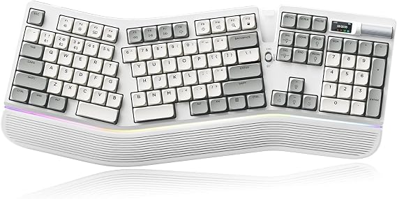 Ergonomic Mechanical Keyboard with Smart Screen & Volume Roller