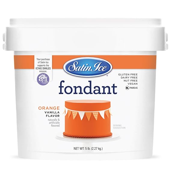 Satin Ice Fondant for Cake Decorating, Orange (5 Pound)