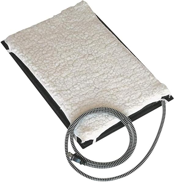 Farm Innovators Model HM-60S Small 13-Inch by 19-Inch Plastic Heated Pet Mat with Fleece Cover, 60-Watt, Black