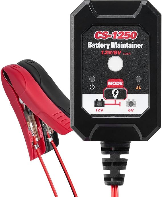 KOOPOOL 1.25A Smart Battery Charger 6V/12V, Maintainer & Desulfator