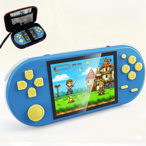 16-Bit Handheld Game Console, Blue, 3 Inch HD Screen