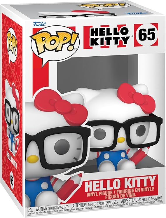 Funko POP! Sanrio: Hello Kitty - Hello Kitty with Glasses | Official Anime Merch - Collectable Vinyl Figurine for Shelf Display - Birthday Gift Idea for Fans and Collectors
