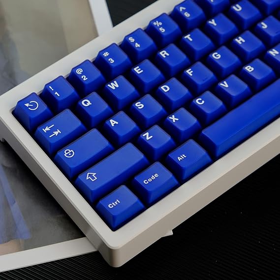 114 Keys Blue Jelly Keycaps Cherry Profile Doubleshot Translucent Keycaps | Fit for 60% 65% 75% Mechanical Keyboard Cherry Mx Switches