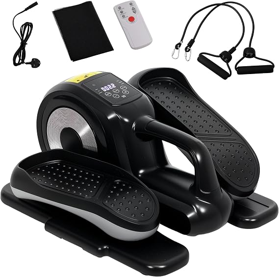 SPORTNOW Under Desk Electric Elliptical Machine for Seniors LCD Monitor