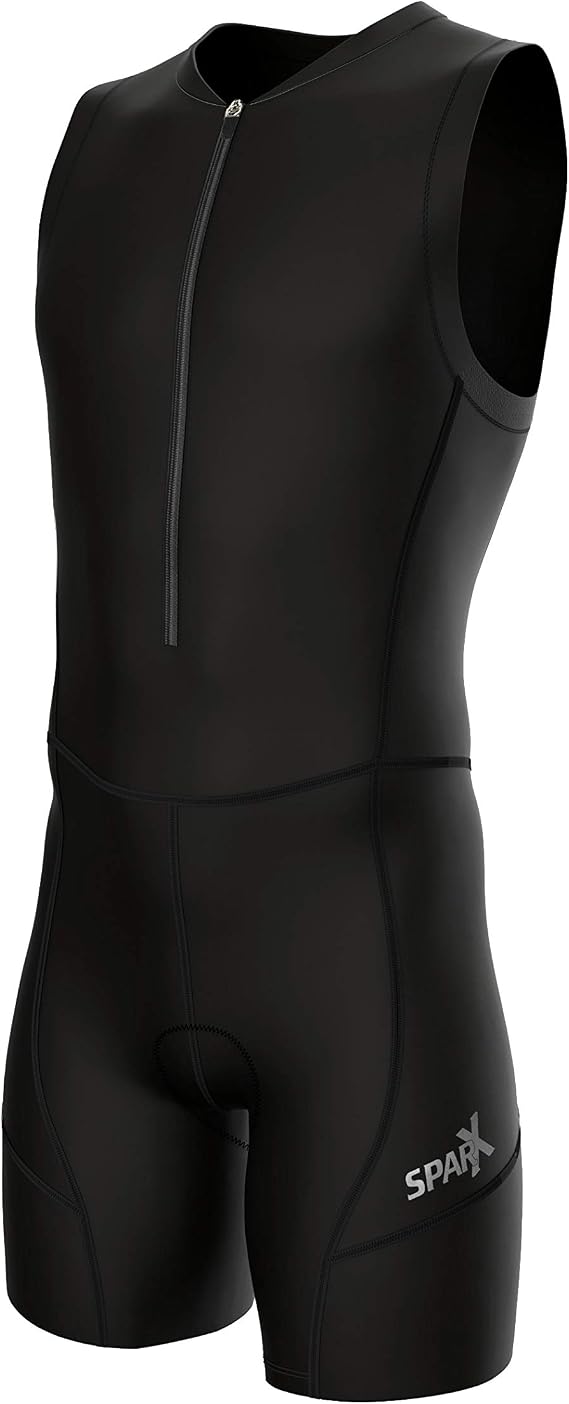 Sparx Men`s Triathlon Suit Trisuit Race Skinsuit Cycling Speed Suit Italian Fabric Swimskin