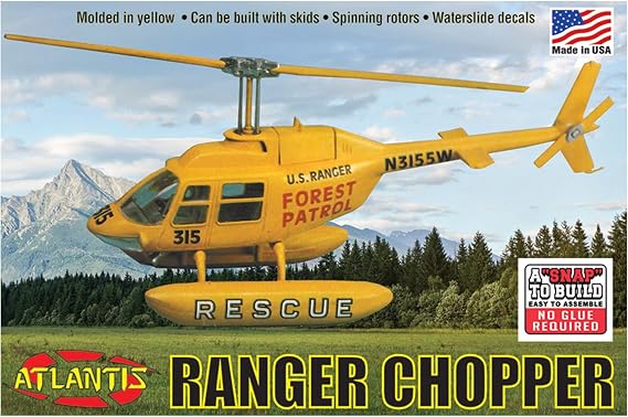 Atlantis Model 1/72 Forest Patrol Rescue Heli Snap Kit Plastic Model ATLAMCM1025 (Helicopter)