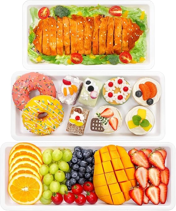 Lifewit Large Plastic Serving Tray Set for Party Supplies Lifewit Serving Tray Plastic for Party Supplies