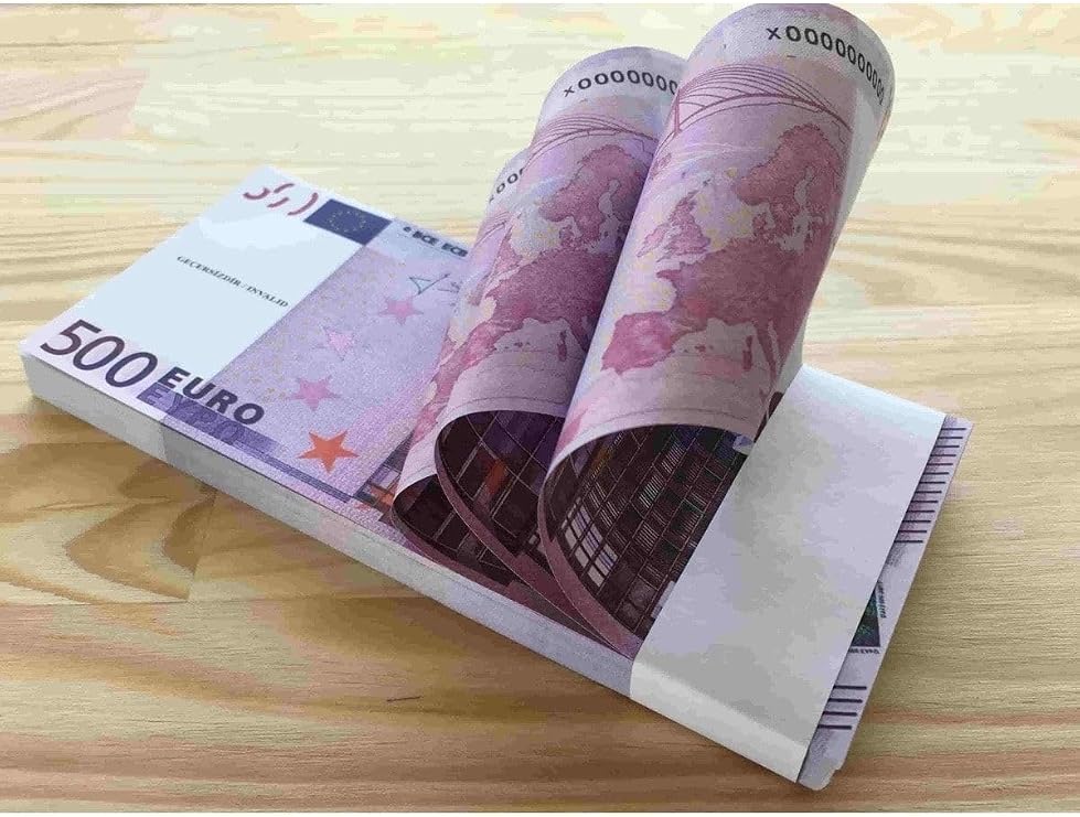 Mor Renkli Geçersiz 100 Adet İthal Kağıt Gramajlı Yeni Euro Sahte Para Mor