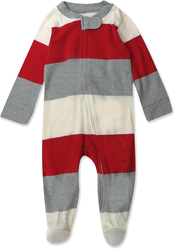 HonestBaby unisex-baby Holiday Sleep & Play Footed One-piece Pajama Sleeper 100% Organic Cotton