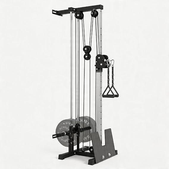 Wall Mounted Cable Machine for Home Gym, High and Low Cable Crossover Machine with 19-Position & Dual Pulley System, LAT Pulldown, Up to 400 Lb Capacity, Space-Saving (Weights Not Included)