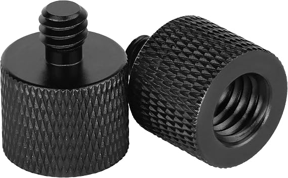2 Pack 3/8" Female to 1/4" Male Screw Adapter Thread for Tripod Accessories Microphone Holder Camera Mount