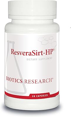 Biotics Research ResveraSirt HP Formulated by Dr. Mark Houston, Trans Resveratrol, Quercetin, Increase Sirtuin Activity, Cardiovascular Support, Heart Power, Vascular Support, 30 Capsules