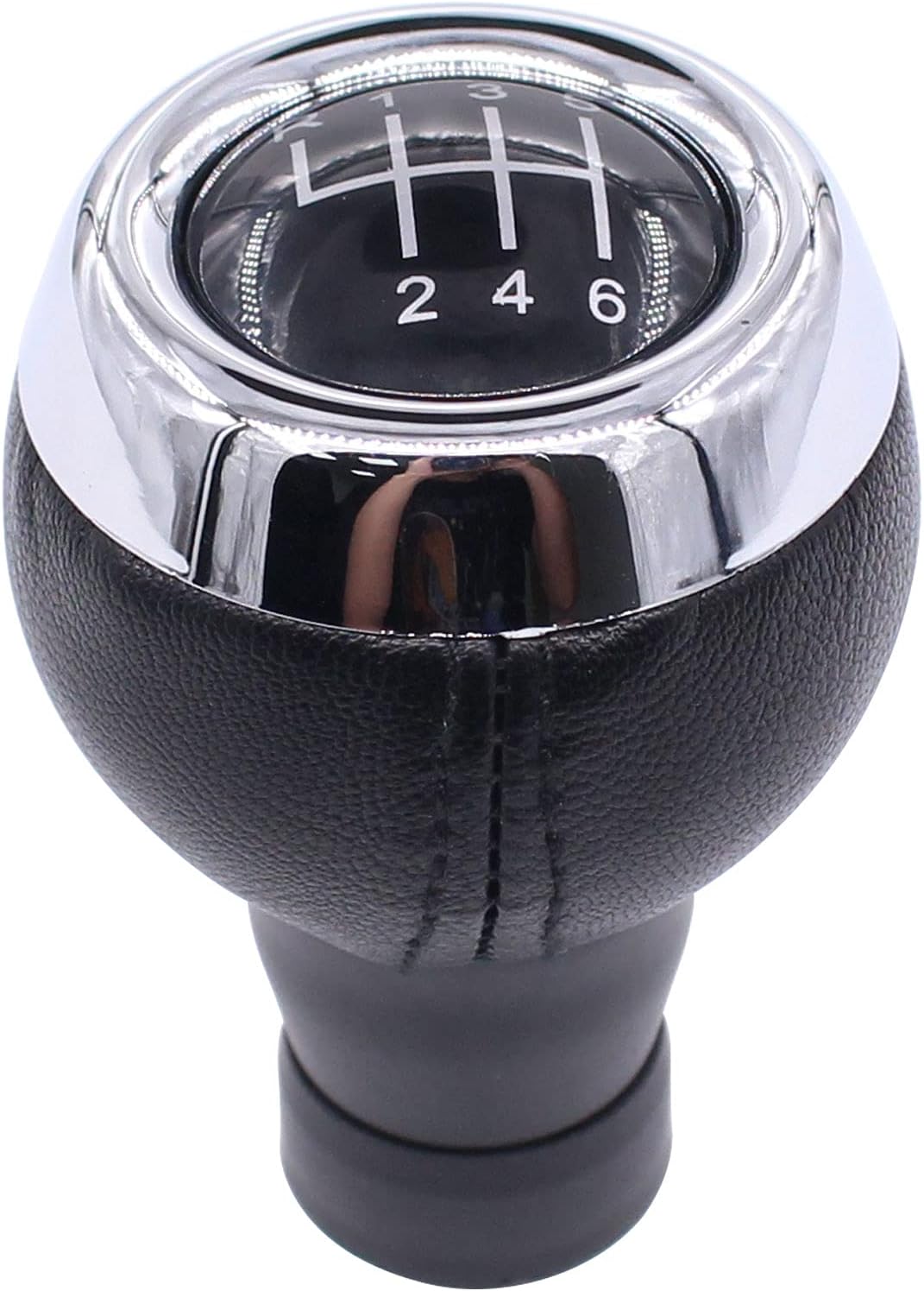 HouYeen 6 Speed Gear Shift Knob Leather for M-ini Cooper R55 R56 R57 R58 R59 R60 R61 Black & Silver