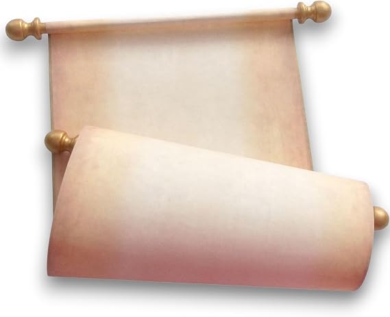 Aged Blank Scroll with Gold Details Rustic Vintage Style Paper Scroll for Crafts, Notes, Invitations, or Art Projects, (8x19" Paper)