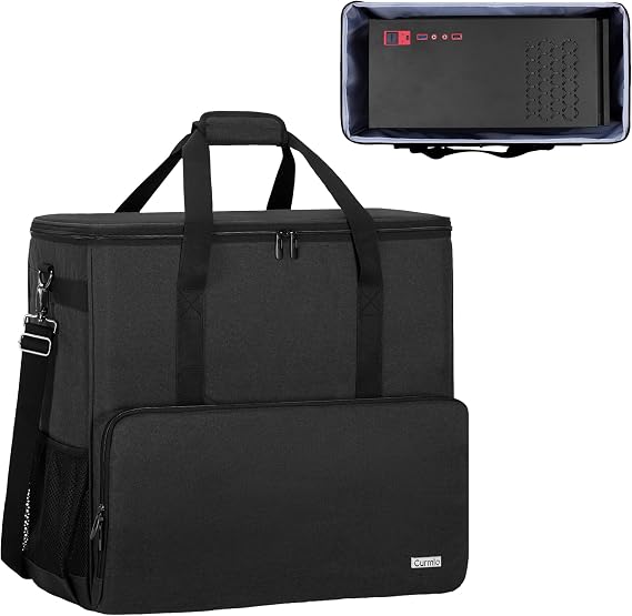 CURMIO PC Carrying Case, Desktop Travel Bag for Computer Tower, Keyboard, Cable and Mouse, Bag Only, Black