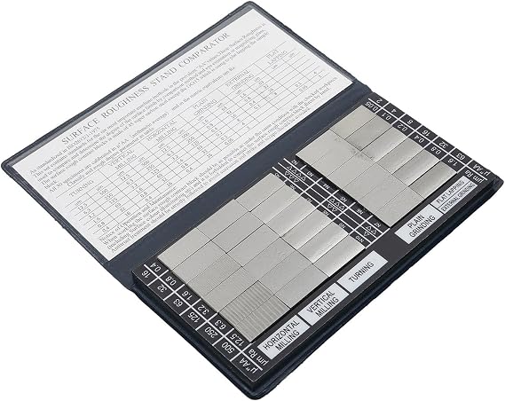 30PCS Turning Roughness Comparator Kit Exterior Roughness Comparison Sample Block Ra0.05-12.5mm for Turning, Milling, Grinding, Polishing Inspection