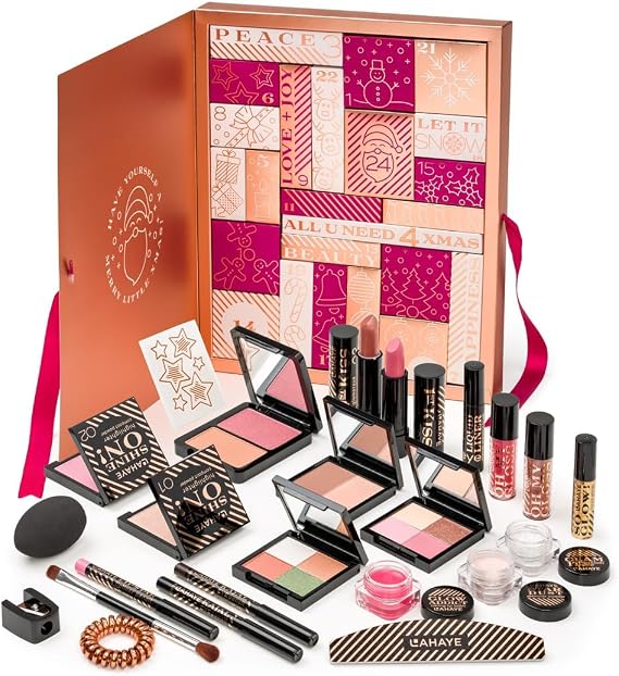 Beauty Advent Calendar 2025 All you need – LAHAYE 24 Premium Individually Wrapped Make-up & Beauty Surprises Christmas Gift Set for Women Limited Edition