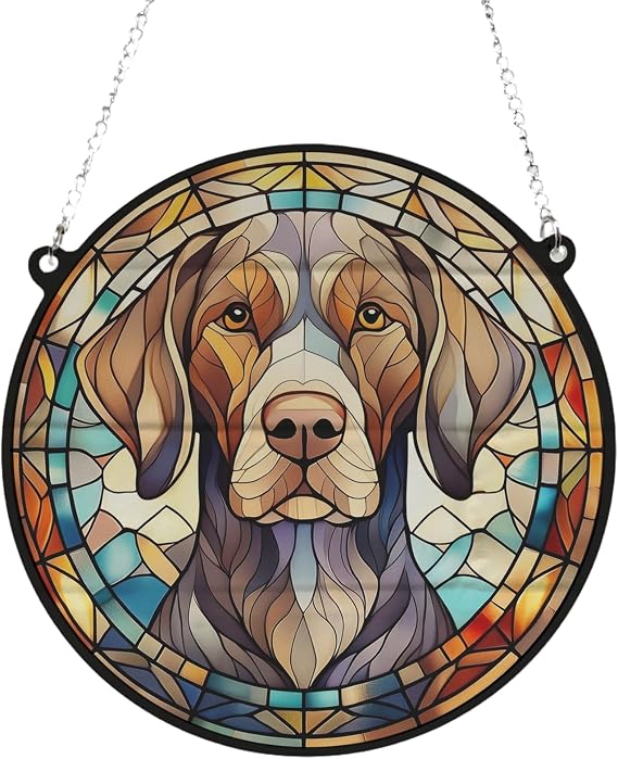 German Shorthaired Pointer Stained Glass Effect Suncatcher Gift for Dog Lovers - 19cm