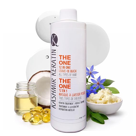 Kashmir Keratin THE ONE Leave In Conditioner 12-in-1 Hair Treatment Spray (16 Fl Oz) Detangles, Smooths Frizz, Adds Shine & Hydration for Dry Damaged Hair, Lightweight Keratin Care for All Hair Types