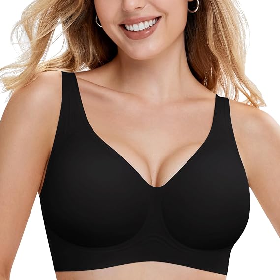 BRABIC Jelly Bras for Women Wireless Full Coverage Minimizer Push Up Bra | Wireless T-Shirt Bras, No Underwire Natural Support, Seamless Bralettes